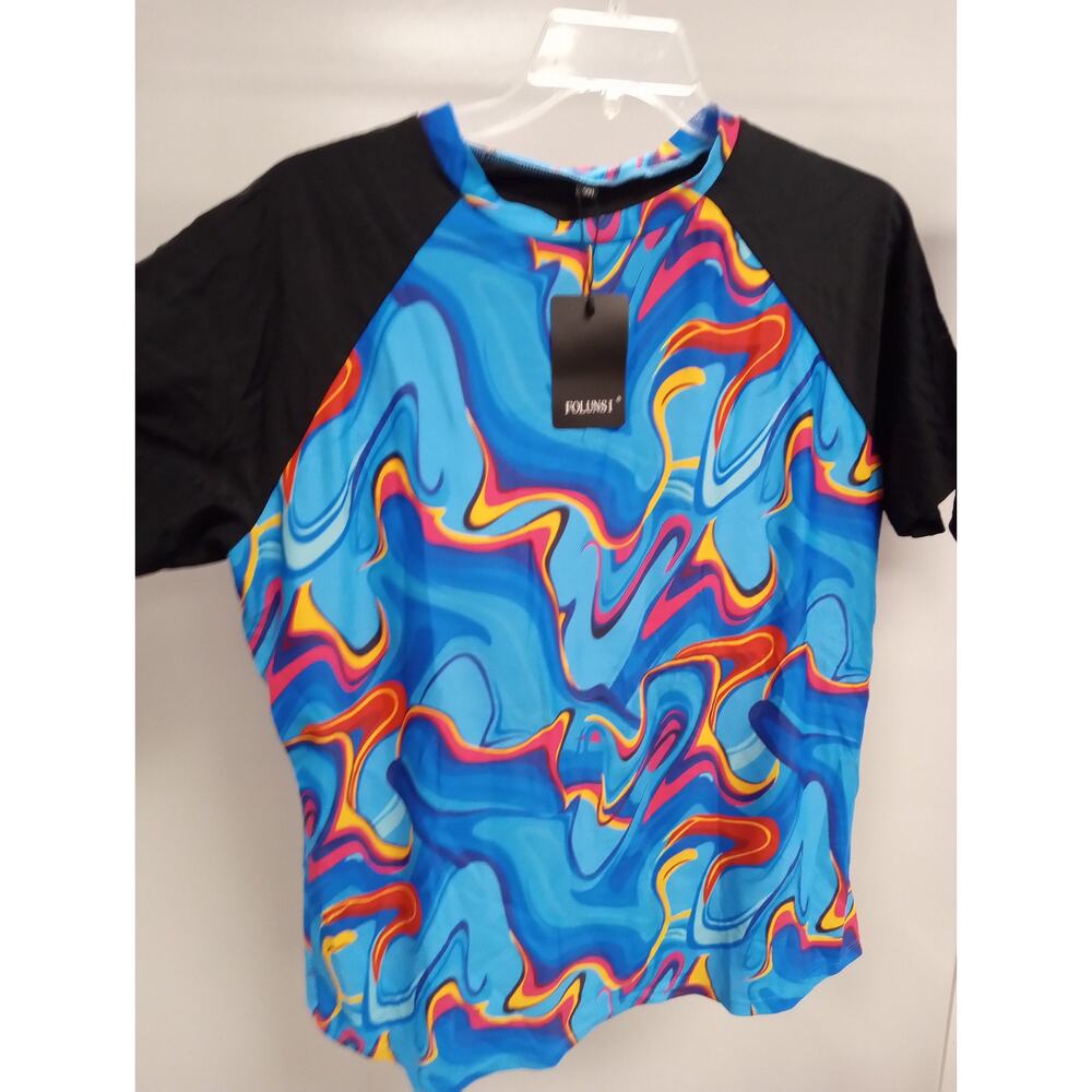 2 pc FOLUNSI Rashguard Swimsuit with Shorts bottoms SZ 3X *NEW WITH TAGS* 0311